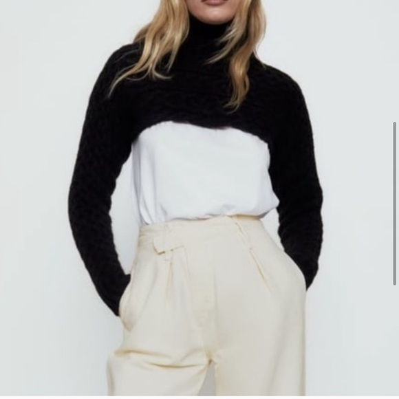 Zara black cable knit sleeve scarf blogger favorit - Picture 17 of 17